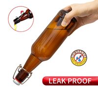 Bouteilles en verre ambré de 16 oz avec bouchons hermétiques en caoutchouc à clapet, compatibles avec les diffuseurs à bâtonnets et le brassage maison de kombucha de qualité alimentaire