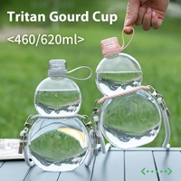 Bouteille gourde personnalisée en Tritan de 460/620 ml, portable avec sangle, tendance, pour boissons
