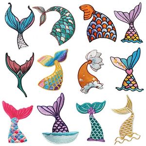 Self Sticker Embroidered Exquisite Mermaid Fish tails Patches for Clothes Bag Decoration - Product Image 1