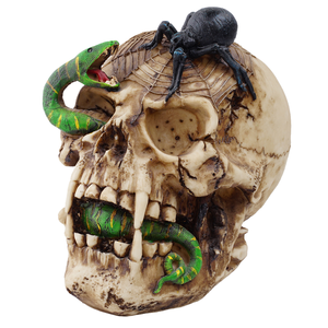 Décoration créative en résine pour Halloween : <span class=keywords><strong>Squelette</strong></span> et tête <span class=keywords><strong>de</strong></span> <span class=keywords><strong>serpent</strong></span>, sculpture gothique <span class=keywords><strong>de</strong></span> tête humaine, statue décorative pour fête et maison - Product Image 1