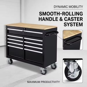 Heavy Duty 9-Drawer Mobile <b>Tool</b> <b>Cabinet</b> with Wheels and Workbench for Garage Workshop OEM - Product Image 6