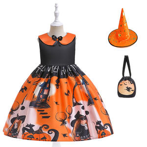 هالوين فتاة ساحرة الرأس شبح اليقطين اللون توتو فساتين الجمجمة المطبوعة فستان بتصميم حالم يصل زي - Product Image 5