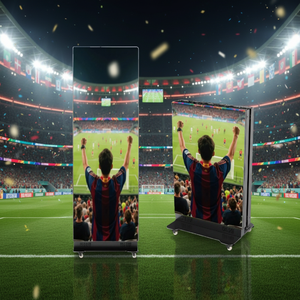 จอแสดงผล LED แบบพับได้สำหรับภายในอาคาร รุ่น P2.5 สีสันสดใส ความถี่รีเฟรชสูง 3840Hz เชื่อมต่อไร้รอยต่อ พร้อมขาตั้งสำหรับโฆษณา - Product Image 3
