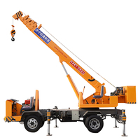 Mini-grue de camion de 4 tonnes avec nacelle haute, flèche droite, mobile, hauteur de levage de 19 m, haute efficacité opérationnelle pour terrain de travail