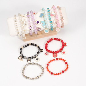 <b>Cute</b> Cartoon Rabbit Beaded <b>Bracelet</b> Gold Plated Women's Everyday Wear Jewelry - Product Image 2