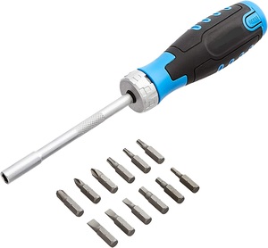 Portable Torx <b>Magnetic</b> New Handle Ratchet <b>Screwdriver</b> <b>Set</b> Blade Cross Slot Star 12-in-1 <b>Magnetic</b> Ratchet <b>Screwdriver</b> YY2130 - Product Image 1