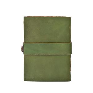 Olive Genuine Handmade Leather journal <b>with</b> vintage deckle Edge paper use for drawing Junk journaling gifting. - Product Image 3