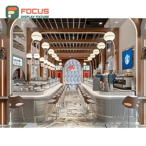 ตู้โชว์กาแฟร่วมสมัย ชั้นวางกระจกเข้ามุม โซนขนมหวาน ตู้โชว์คาเฟ่ลายไม้โอ๊ค - Product Image 2