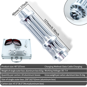 Puntatore Laser blu professionale con sistema di ricarica USB | Fascio blu ad alta intensità per applicazioni industriali - Product Image 3
