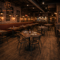 Ensemble de mobilier de restaurant commercial Ron Group : Table carrée en bois et chaises, banquette en cuir à dossier haut – Prix usine