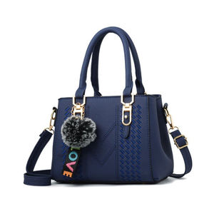 Professional Luxury PU Leather Handbags for Women V-Stitched Crossbody Bag Fashion Tote Shoulder Bag with Pom Pom Charm Bulk - Product Image 6