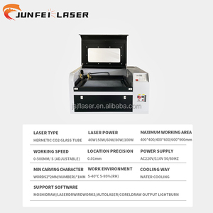 Máquina de Corte y Grabado Láser CO2 CNC JUNFEI OEM para Acrílico, Goma, Cuero, Madera, Piedra, MDF, 40W, 60W, 80W, 100W - Product Image 3