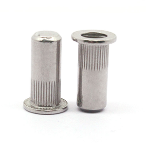 Stainless Steel 304 Closed End Knurled Flat Head Round Body <b>Rivet</b> <b>Nuts</b> - Product Image 1