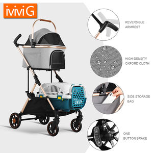 M302T aluminium lipat 4 roda Jogging Travel Stroller besar ganda anjing atau kucing pembawa hewan peliharaan - Product Image 2