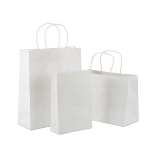 Vente en gros de sacs shopping en papier brun bon marché de 27 cm x 11 cm x 19 cm avec votre propre logo, pack promotionnel - Product Image 2