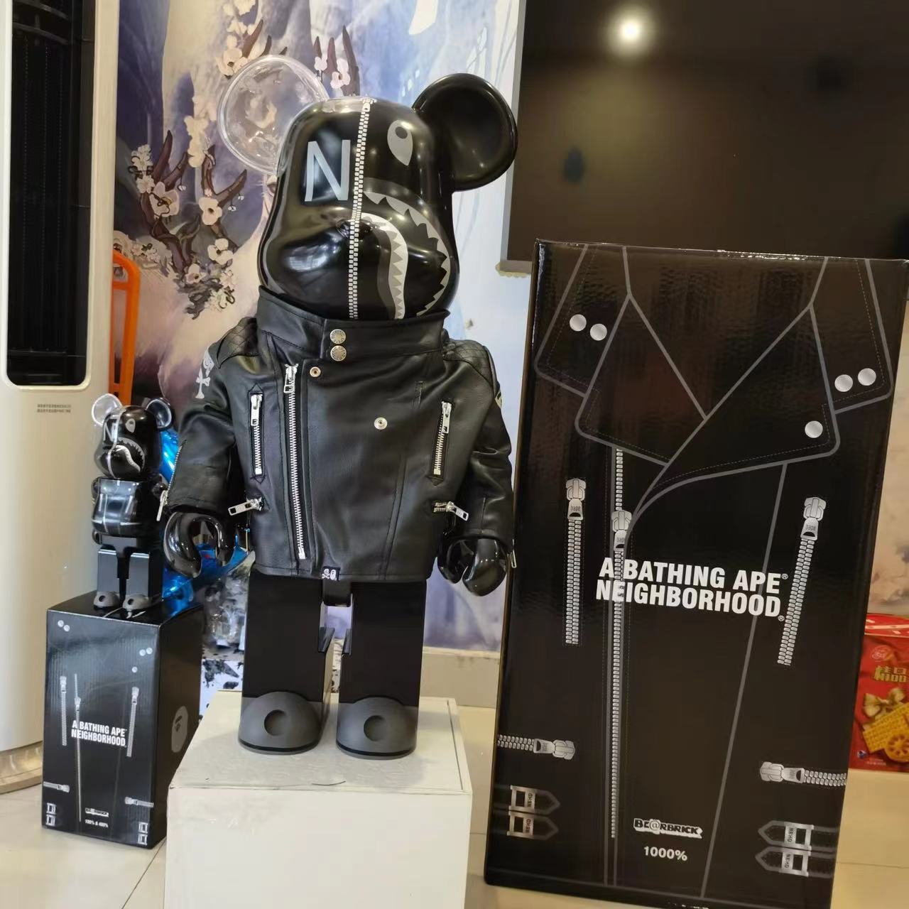 NBHUD Bape Black Warrior Bearbrick 1000% - Eco-Friendly Figurine