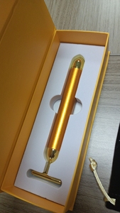 Venta al por mayor logotipo personalizado mujeres T forma 24K oro <span class=keywords><strong>facial</strong></span> ojo cuidado de la piel masajeador vibratorio eléctrico cara energía Barra de belleza - Product Image 4