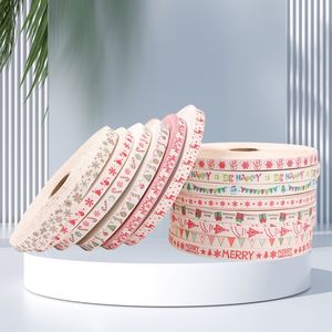 Usine En Gros 100% Coton Célébration Ruban Rouleau Double Face Écologique Imprimé 15mm Largeur 100m Rouleau - Product Image 1