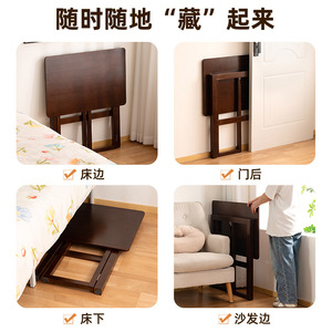 Solid wood folding table, no installation required, simple and multifunctional home <b>desk</b>, <b>computer</b> <b>desk</b>, dormitory <b>desk</b>, - Product Image 3