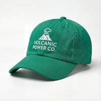Gorras de Béisbol Verdes Personalizadas con Logotipo Bordado de 6 Paneles, Gorras de Algodón Lavado sin Estructura, Gorras de Papá