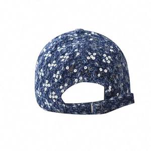 Bsci Manufacture Custom 6 Panel Sequin Baseball Caps Wholesale Dad <b>Hat</b> <b>Denim</b> Baseball Cap - Product Image 4
