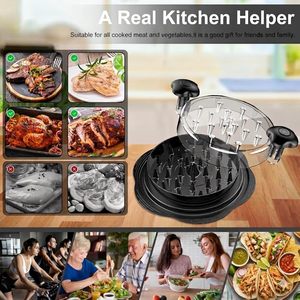 Herramienta Desmenuzadora de Pollo de Nuevo Diseño con Cepillo, Tapa Visible y Agarre Antideslizante para Desmenuzar Fácilmente Pollo, Cerdo y Res - Product Image 2
