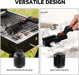 Brosse de nettoyage électrique rotative pour barbecue avec 1 tête de rechange, brosse de nettoyage de barbecue sans fil rechargeable avec angle réglable - Product Image 4