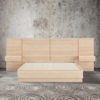 Cama de Panel Personalizada para Hotel, Estilo Minimalista, Diseño de Plataforma de Madera Contrachapada Resistente
