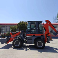 KUUGAO Mini Backhoe Wheel Loader Shovel Digger 4x4 Excavator Teleskopik Front Loader Mesin Diesel Pompa Hidrolik Bucket 0.5m
