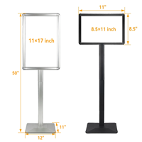 Support de signalisation rotatif portable en alliage d'aluminium A3 A4 sur pied pour affichage (lot de 3)
