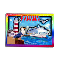 Logo personnalisé d'usine MDF bois bateau de croisière Toucan perroquet conception aimant Panama Souvenir aimant de réfrigérateur