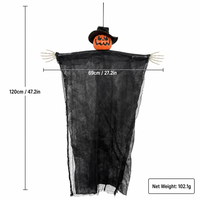 SIPKLR Citrouille fantôme suspendue pour Halloween, 120 cm/47 po, décoration squelette en maille effrayante pour maison hantée, jardin, fête, fournitures