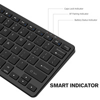 Slim Tablet portabel 11 inci 78 tombol, papan ketik nirkabel hitam putih dapat diisi ulang untuk Ipad untuk Samsung S8