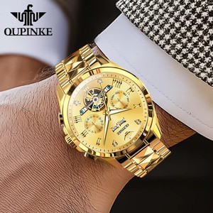 OUPINKE 3240 Skeleton Men's Watches 50m Waterproof Automatic Mechanical Watch Sapphire Luminous Date Tungsten Steel Brand Watch - Product Image 3