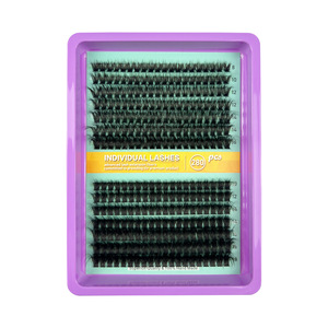 Nouvelles extensions de <span class=keywords><strong>cils</strong></span> individuels en grappe 60D 80D 100D, effet wispy, 275/280 pièces, fibres synthétiques douces, faux <span class=keywords><strong>cils</strong></span> DIY - Product Image 3