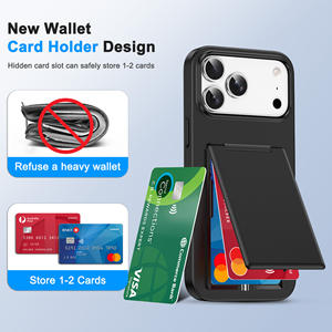 Étui de téléphone portable antichoc intégral pour iPhone 12 Pro Max 13 Pro Max 15 Pro 14 Plus Air avec porte-cartes intégré et protection - Product Image 4