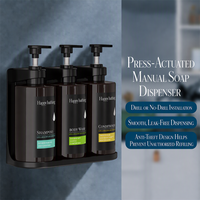 Distributeur mural de savon liquide ABS durable à prix d'usine, triple tête pour shampoing, après-shampoing et lotion corporelle, anti-fuite