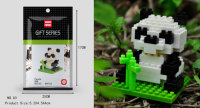 Meilleures ventes de jouets en blocs de construction en plastique bon marché, modèle d'animal panda, petits blocs de construction pour enfants