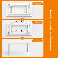 Bureau pliant Donna en MDF avec surface en panneau artificiel, idéal pour petits appartements, bureau à domicile, chaise d'ordinateur, design simple, logement locatif
