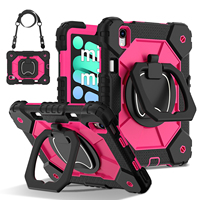 Étui de protection antichoc pour tablette, coque robuste en PC et silicone avec béquille pour iPad Mini 7 A17 Pro Mini 6 8,3 pouces