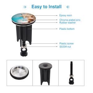 GUIDA 1380074D Tapón de drenaje de <span class=keywords><strong>lavabo</strong></span> emergente ABS de aleación de zinc de estilo europeo - Product Image 3
