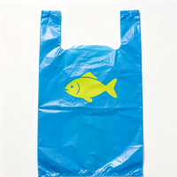 Sac de courses en plastique bleu en PEHD, personnalisé, à motif animalier, couleur unie, pour la vente en gros