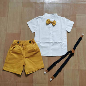 ZHG66 nuovo arrivo gentleman baby clothing set camicia con cravatta + pantalone set di vestiti per neonati - Product Image 3