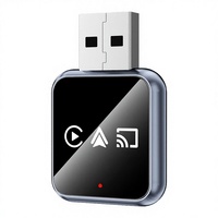 Adaptateur USB portable CarPlay 4-en-1, boîtier de mise en miroir sans fil, dongle AirPlay EC-306 8*8*3cm pour téléphones iOS/Android, garantie 1 an