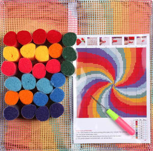 Kit per Cuscini con Motivi <span class=keywords><strong>a</strong></span> Uncinetto, Copricuscino Stampato <span class=keywords><strong>a</strong></span> Colori con Cuori, Fai da Te - Product Image 6