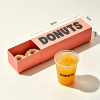 Boîte à tiroir sur mesure en matériaux recyclés, étanche, portable, avec pelliculage mat, pour donuts et petits desserts