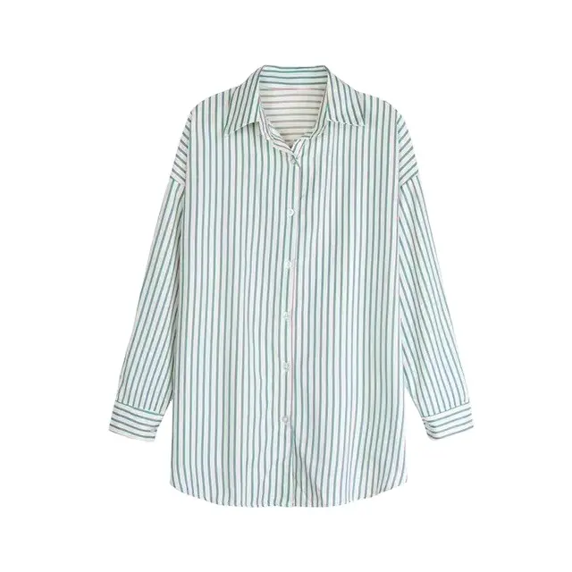 Summer New Striped Shirts Women's Blouses & Shirts Temperament Simplicity Sunscreen Plus Size Women