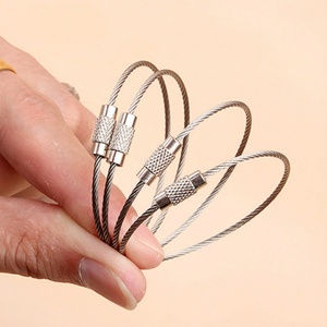 Porte-clés en câble d'avion coloré et durable, impression numérique pour étiquettes de bagages suspendues, boucles à verrouillage torsadé, acier inoxydable - Product Image 3