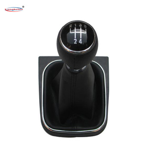 Car Gear <b>Shift</b> <b>Knob</b> For Volkswagen Sagitar Black Leather Grain Ergonomic Design - Product Image 2