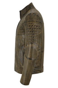 Custom 100% Genuine Dirty Brown Nappa Leather <b>Men</b>’s <b>Jacket</b> Fashion Fit Private Label OEM Bulk Wholesale Premium Outerwear - Product Image 3